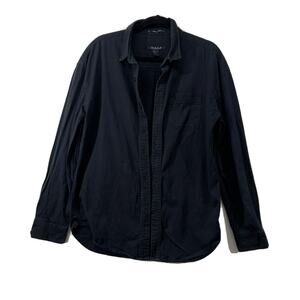 21 Men An American Brand Black button up Shirt Thick dress shirt Sz S Denim Like